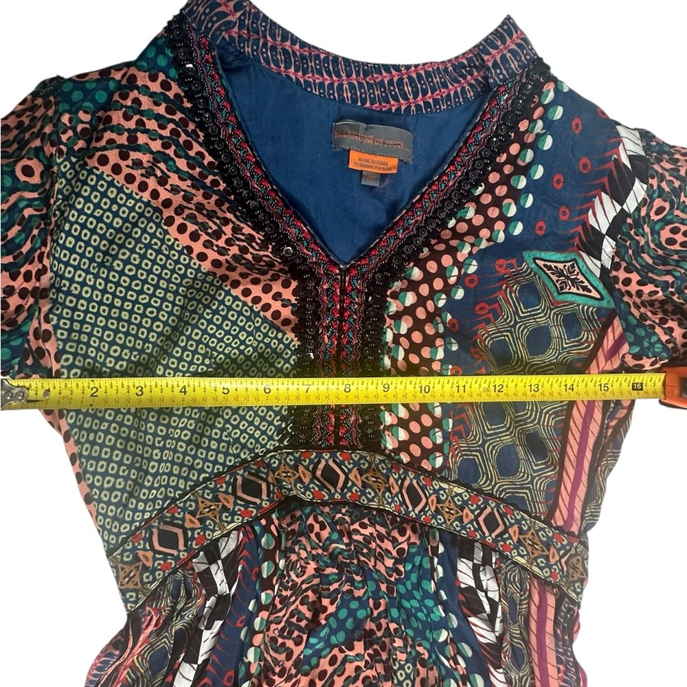 Anthropologie x Bhanuni by Jyoti Patterned Beaded Maxi Dress 2P - Picture 9 of 14